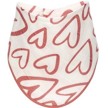 T-TOMI BIO Bambusový podbradník Pink hearts (8594166549517)