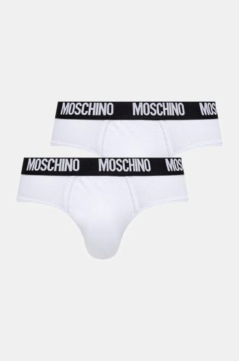 Slipy Moschino Underwear 2-pak pánske, biela farba, 13884301