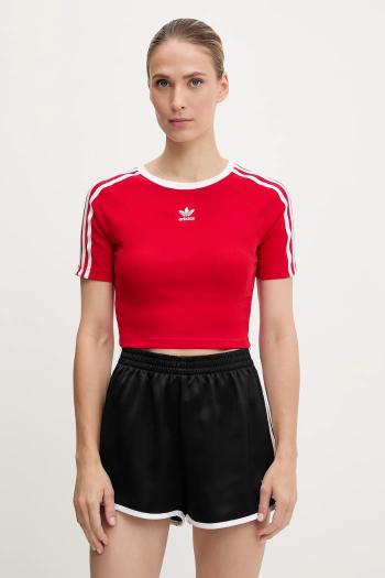 Detské tričko adidas Originals 3-Stripes červená farba, JD0303
