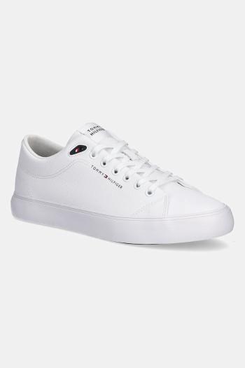 Tenisky Tommy Hilfiger TH HI VULC CORE LOW LTH II ESS biela farba, FM0FM05511