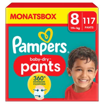 Pampers Baby-Dry Pants, velikost 8 Extra Large , 19kg+, měsíční balení (1 x 117 plen)