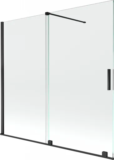 MEXEN/S - Velar Dvojkrídlová posuvná vaňová zástena 170 x 150, transparent, čierna 896-170-000-01-70
