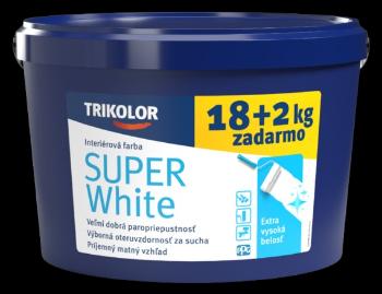 TRIKOLOR SUPER WHITE - Oteruvzdorná interiérová farba s vysokou belosťou biela, 18+2 kg zadarmo