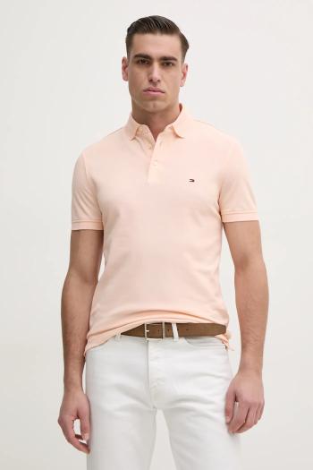 Polo tričko Tommy Hilfiger pánske, oranžová farba, jednofarebné, MW0MW17771