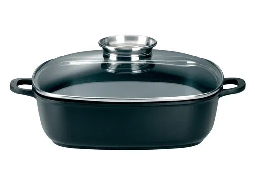 SSW - Pekáč 28x28cm so sklenenou pokrievkou CRISPY čierný