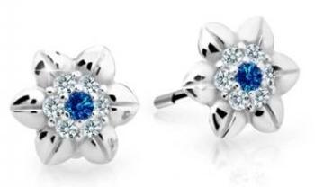 Cutie Jewellery Krásne detské náušnice z bieleho zlata C2202-30-X-2 modrá
