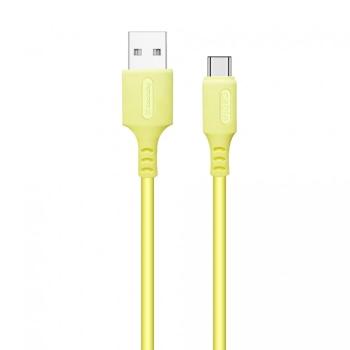 COLORWAY CABLE USB - TYPE-C (SOFT SILICONE) 2.4A 1M YELLOW (CW-CBUC043-Y)