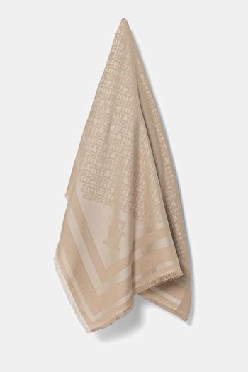 Šatka Tommy Hilfiger béžová farba, vzorovaná, AW0AW17493