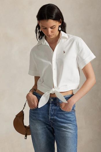 Bavlnená košeľa Polo Ralph Lauren biela farba, regular, s klasickým golierom, 211971516