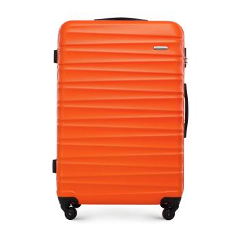 Veľký kufor ABS s rebrovaním, oranžový 56-3A-313-55