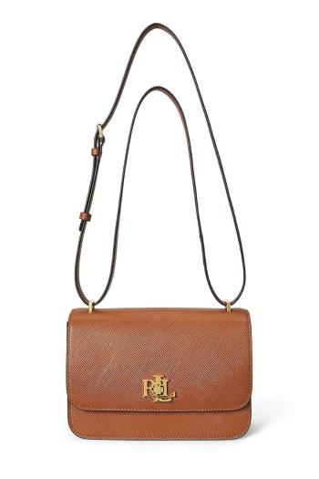 Kožená kabelka Lauren Ralph Lauren hnedá farba, 431974272
