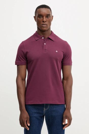 Bavlnené polo tričko United Colors of Benetton ružová farba, jednofarebné, 3089J3179