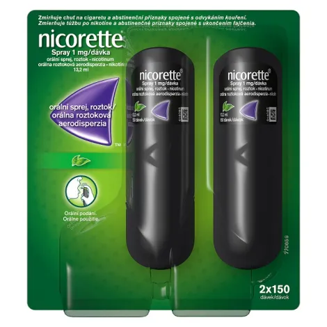 Nicorette Spray 1 mg/dávka aer.ora.2 x 13,2 ml/150dávok