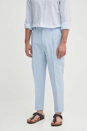 Nohavice s prímesou ľanu Calvin Klein strih chinos, K10K112879