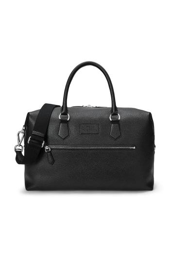 Kožená taška Polo Ralph Lauren čierna farba, 405962459