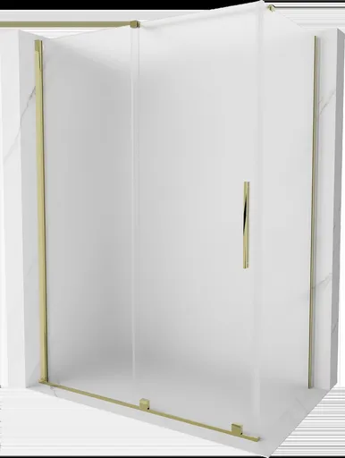 MEXEN/S - Velár sprchovací kút, posuvné dvere 130 x 70, dekor, zlato 871-130-070-31-50