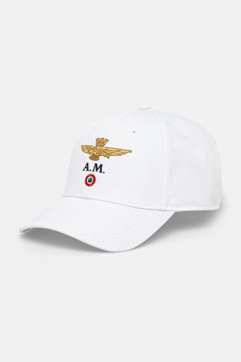 Bavlnená šiltovka Aeronautica Militare biela farba, s nášivkou, HA1100CT2848
