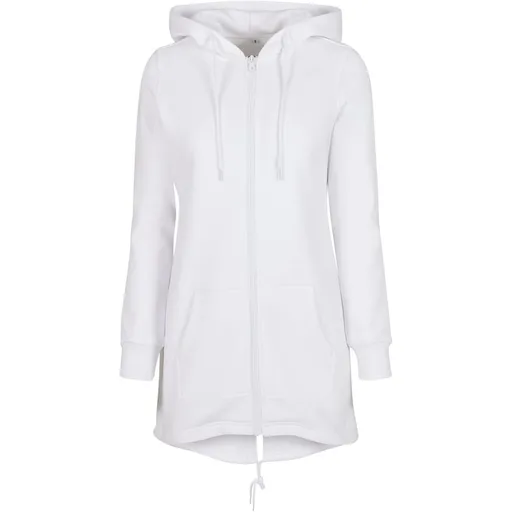 Build Your Brand Dámska predĺžená mikina - Biela | M