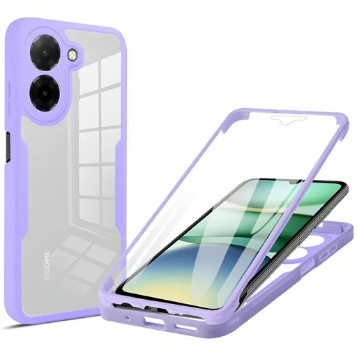 DUAL Obojstranný kryt s fóliou Xiaomi Redmi A5 fialový