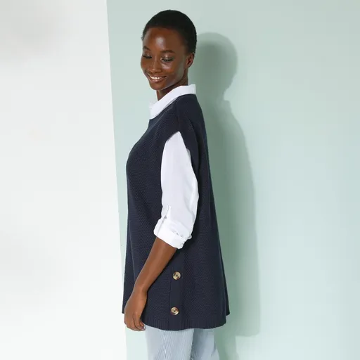 Dlhá vesta s gombíkmi na bokoch