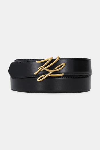 Obojstranný kožený opasok Karl Lagerfeld dámsky, čierna farba, A1W33148