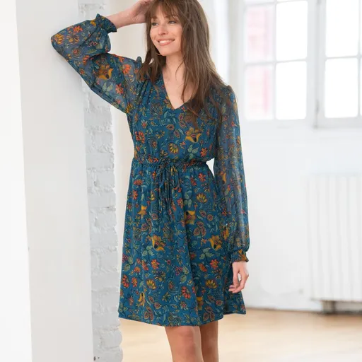 Voálové šaty s kvetinovým vzorom