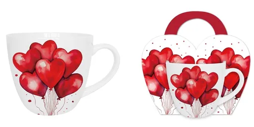 DUO - Hrnček porcelánový 460ml BALLOONS 1, srdcia