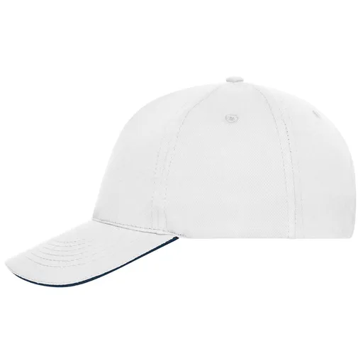 Myrtle Beach (Daiber) Šiltovka z bio bavlny sandwich MB6238 - Biela / tmavomodrá