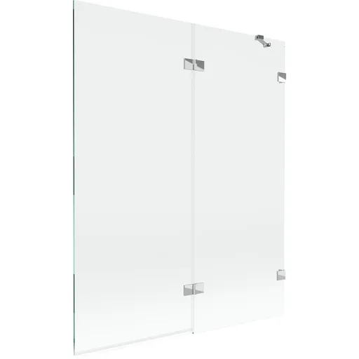 MEXEN/S - Lunar vaňová zástena 2-krídlová pravá 140 x 150, transparent, chróm 897-140-100-01-00-P