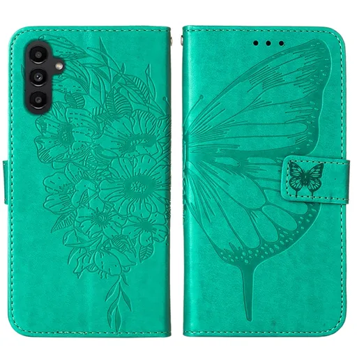 ART BUTTERFLY Peňaženkový obal pre Samsung Galaxy A25 5G zelený