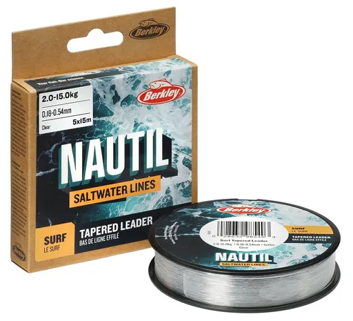 Berkley ujímaný vlasec nautil surf monofilament tapered 5x15 m - 0,28-0,57 mm 4,7-16,1 kg