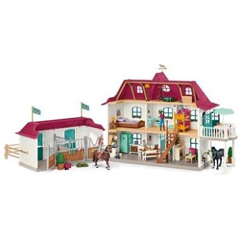 Schleich - Veľký dom so stajňou, príslušenstvom a kĺbovými figúrkami 42551 (4059433572925)