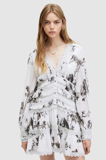 Šaty AllSaints ZORA IONA DRESS biela farba, mini, áčkový strih, W167DA