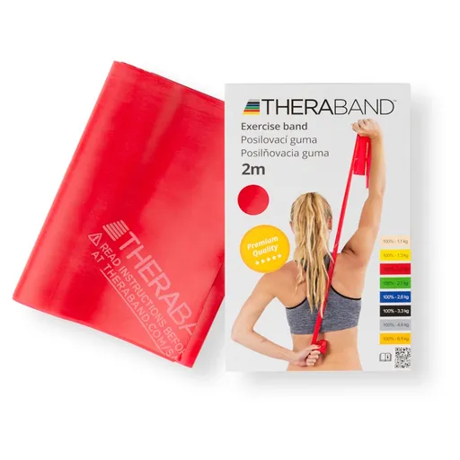 THERA-BAND Posilňovacia guma stredne silná červená 2 m