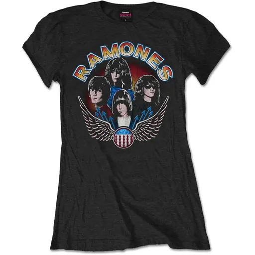 Ramones tričko Vintage Wings Photo Čierna XL