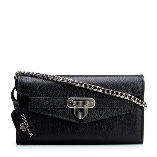 Elegantná kožená listová kabelka s detailmi a retiazkovým popruhom