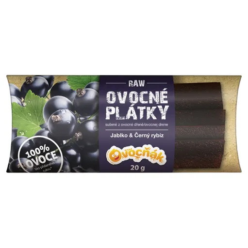 OVOCŇÁK Ovocné plátky jablko a čierne ríbezle 20 g
