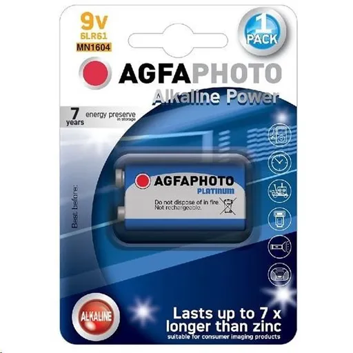 AgfaPhoto Power alkalická batéria 9V, blister 1ks