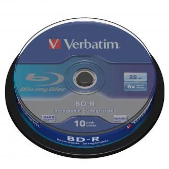 Verbatim BD-R, Single Layer 25GB, cake box, 43742, 6x, 10-pack, pre archiváciu dať