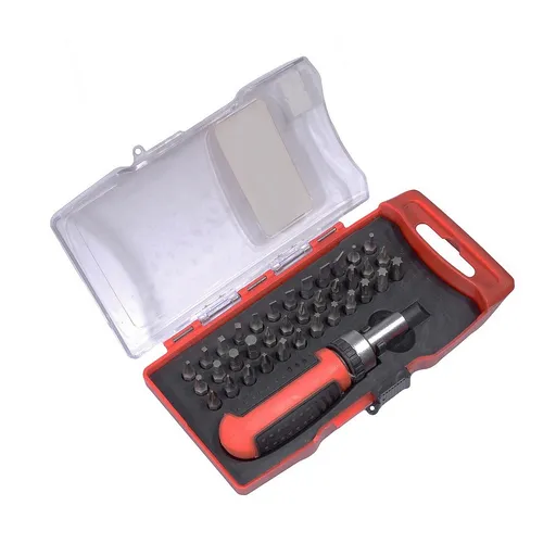 Green Račňový skrutkovač s bitmi, 37 ks, 09506