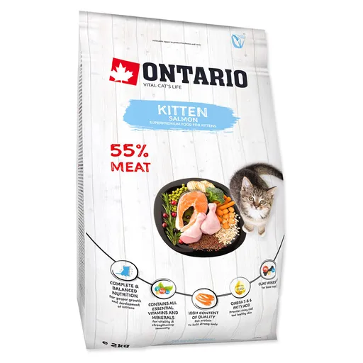 ONTARIO Kitten salmon granule pre mačky 2 kg