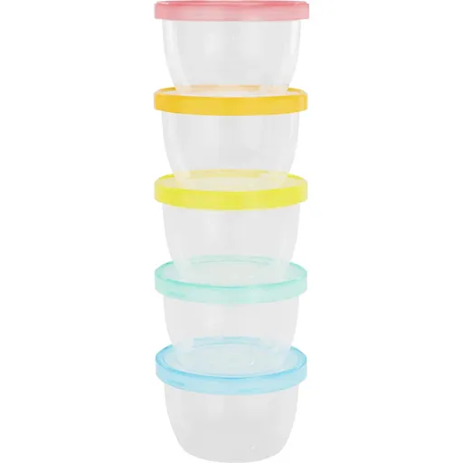 Badabulle Maxi Fun Colors miska s viečkom 5x250 ml