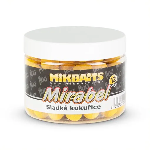 Mikbaits mirabel fluo boilie 150 ml 12 mm - sladká kukurica