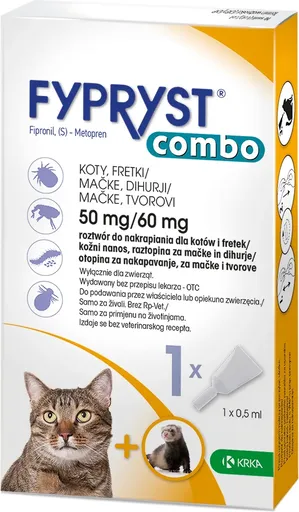 Fypryst Combo  - pipeta proti kliešťom a blchám pre mačky a fretky 0,5 ml