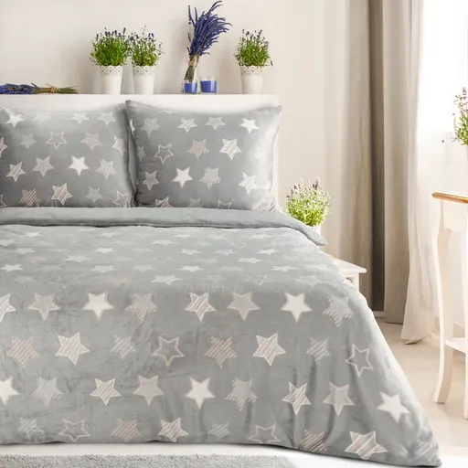 ArtFir Obliečky na dvojlôžko FLANO 4 | strieborná 200 x 220 cm