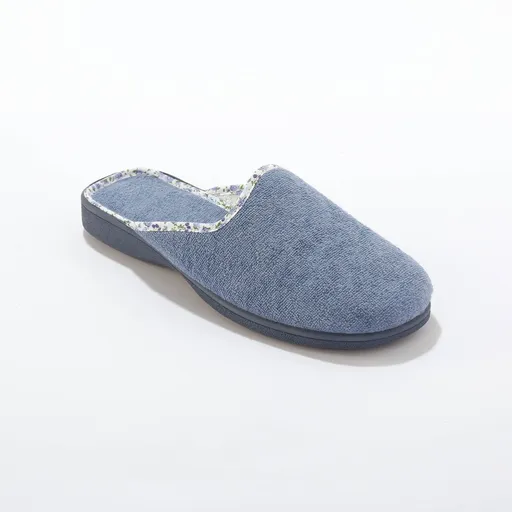 Froté šľapky s kvetinovou lemovkou