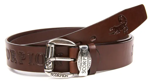 Kožený moderný opasok  v hnedom prevedení.