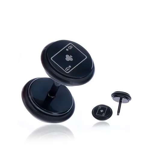 Falošný plug do ucha - čierne kolieska, žaluďová osmička