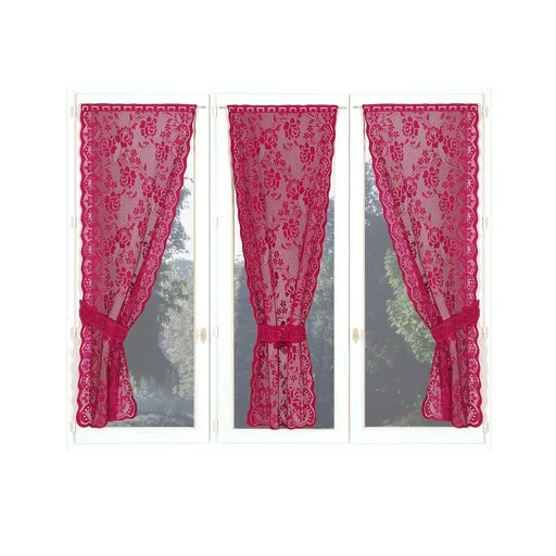 Záclona s čipkovaným vzhľadom, ​​trojdielna