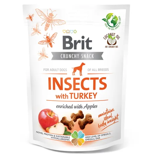 BRIT Care Crunchy Snack Insects with Turkey maškrty pre psov 200 g